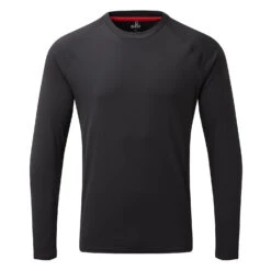 Gill Mens UV Tec Crew Neck Long Sleeve Tee - Charcoal