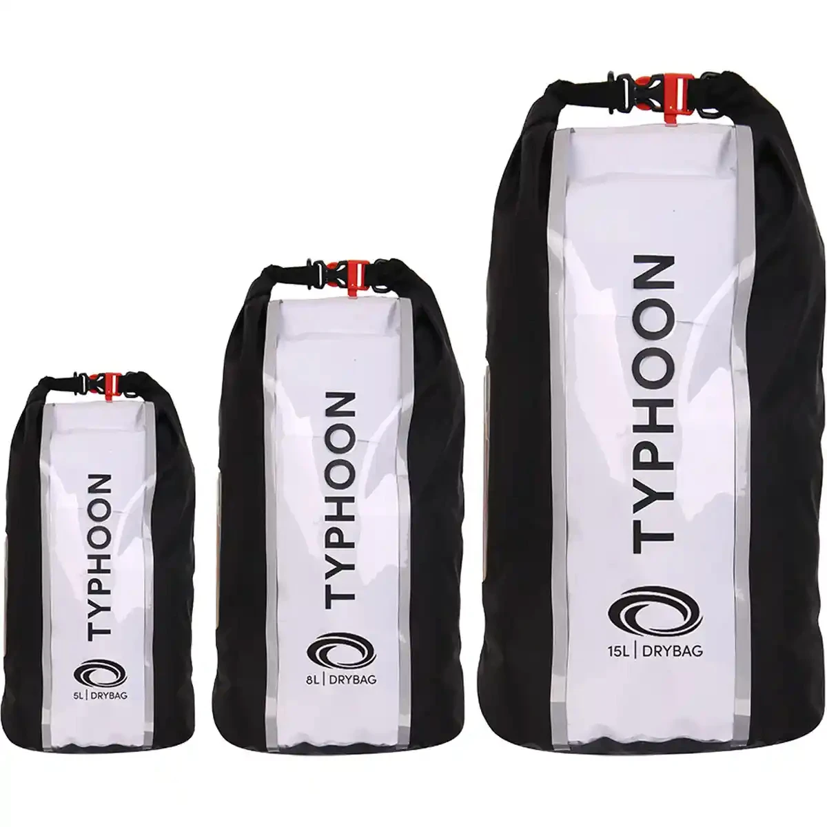 Typhoon Mersea Roll Top Dry Bags - Black/Transparent 3 Typhoon Mersea Roll Top Dry Bags - Black/Transparent